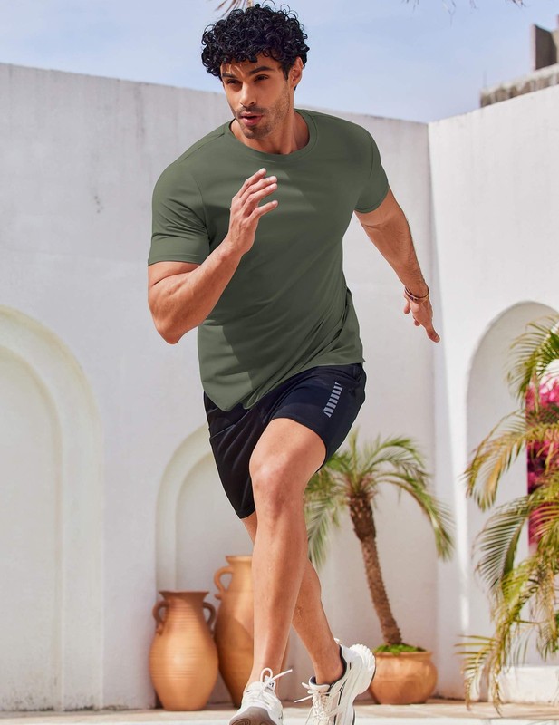Men's UPF 50+ Sun Protection Shirts Swim UV Quick Dry Short Sleeve T-Shirts f... gallery