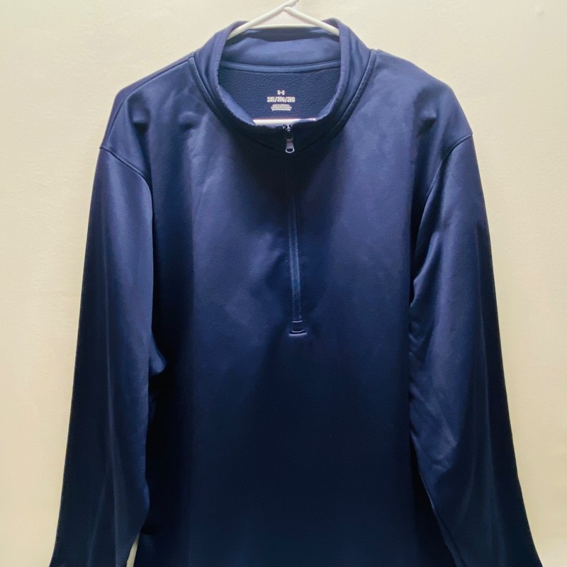 Under Armour 1/4 Zip Fleece Men's 3XL Navy Blue UA Loose Fit Activewear Top GUC gallery