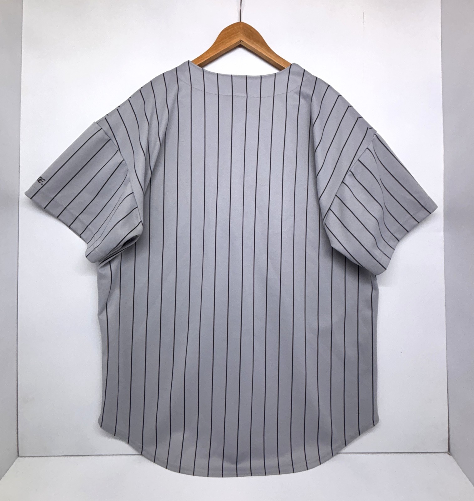 Vintage 1990s BIKE Pin Stripped Softball Baseball Jersey Gray USA Made Size XL gallery