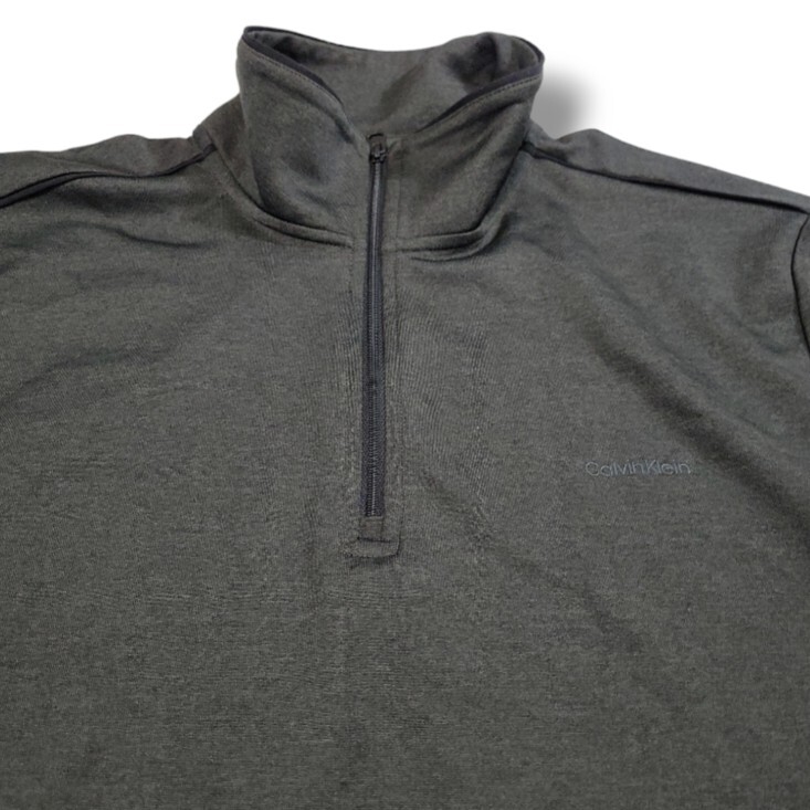 Calvin Klein Shirt Size Small Pullover Quarter Zip Up Mock Neck Activewear Black gallery