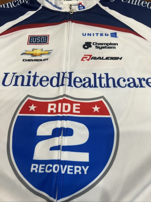 Cycling Jersey Mens XXL Ride 2 Recovery UnitedHealthcare USO Red White Blue USA gallery