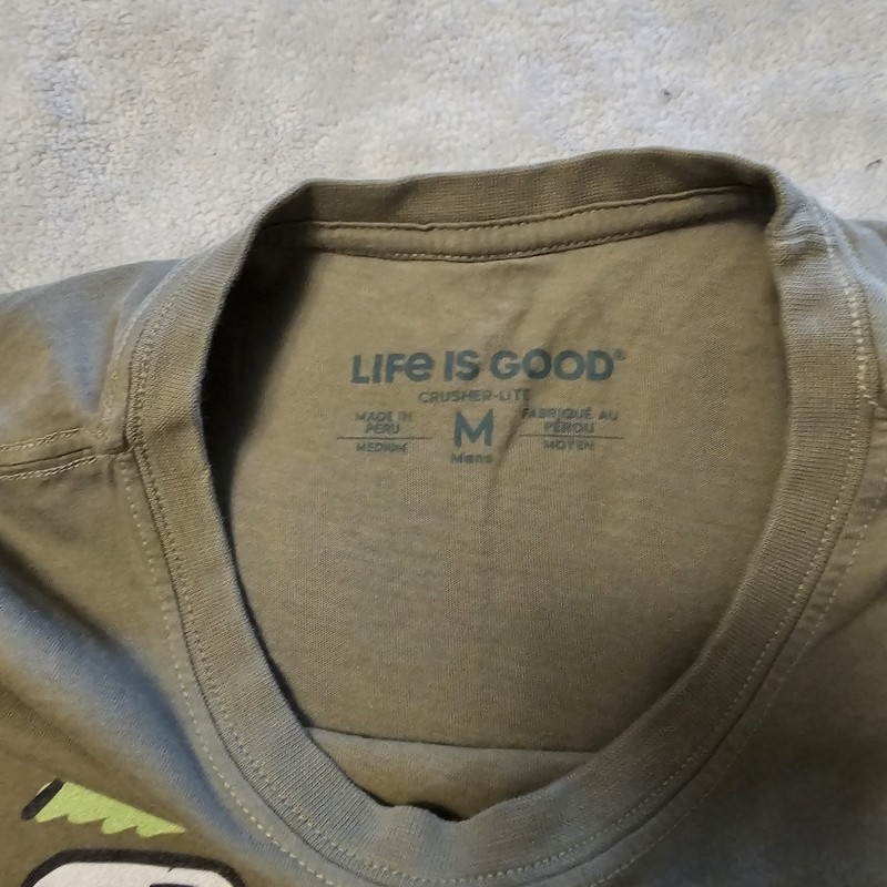 Life Is Good Shirt Mens Medium Green Short Sleeves Pullover Tee Jake Hiking gallery