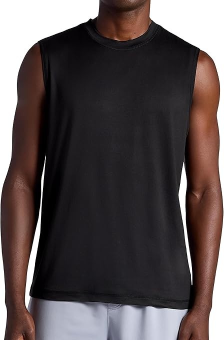 Gaiam Mens Everyday Basic Muscle Stretch Tank Top, Standard Fit, M Black NWT gallery