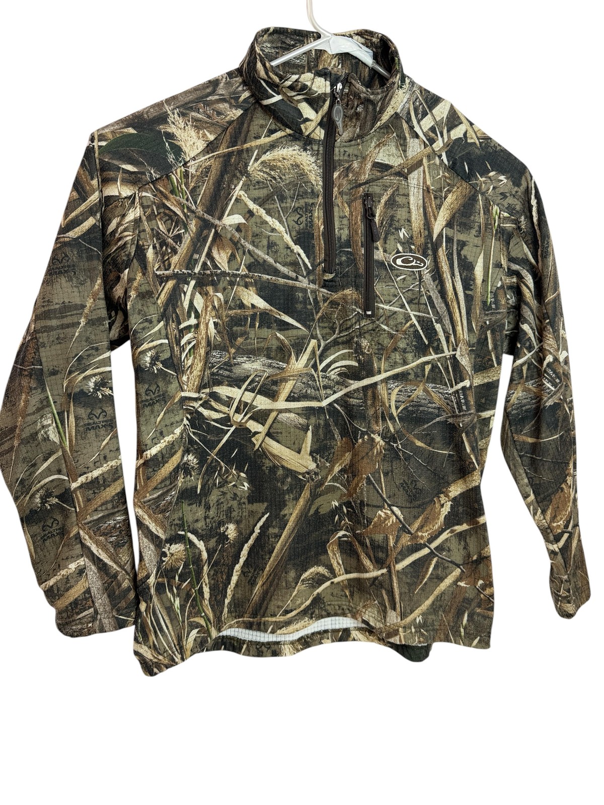 Drake Pullover Mens Large Brown Realtree Max-5 1/4 Zip Camo Hunting Shirt gallery