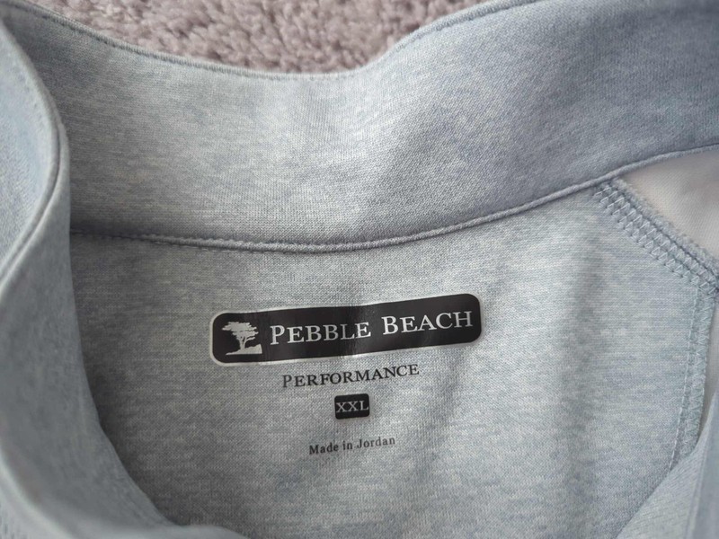 Pebble Beach Pullover Mens XXL Gray Long Sleeve 1/4Zip Poly Performance NEW gallery