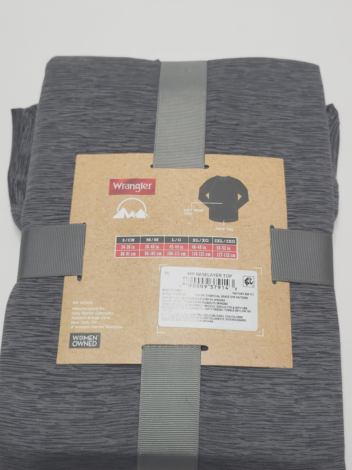 Mens XL Wrangler Gray Performance Stretch Base Layer Top Long Sleeve Winterwear gallery