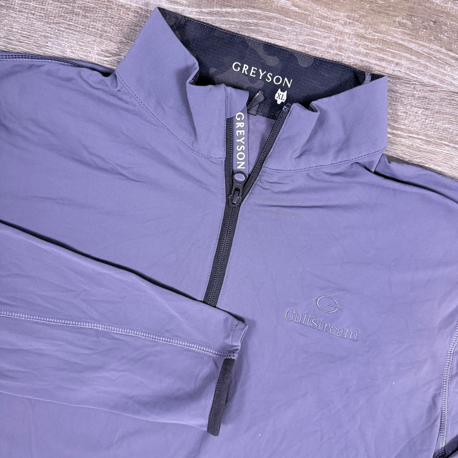 Greyson Clothiers Gulfstream Aerospace Golf Quarter Zip Pullover Mens XL Money gallery