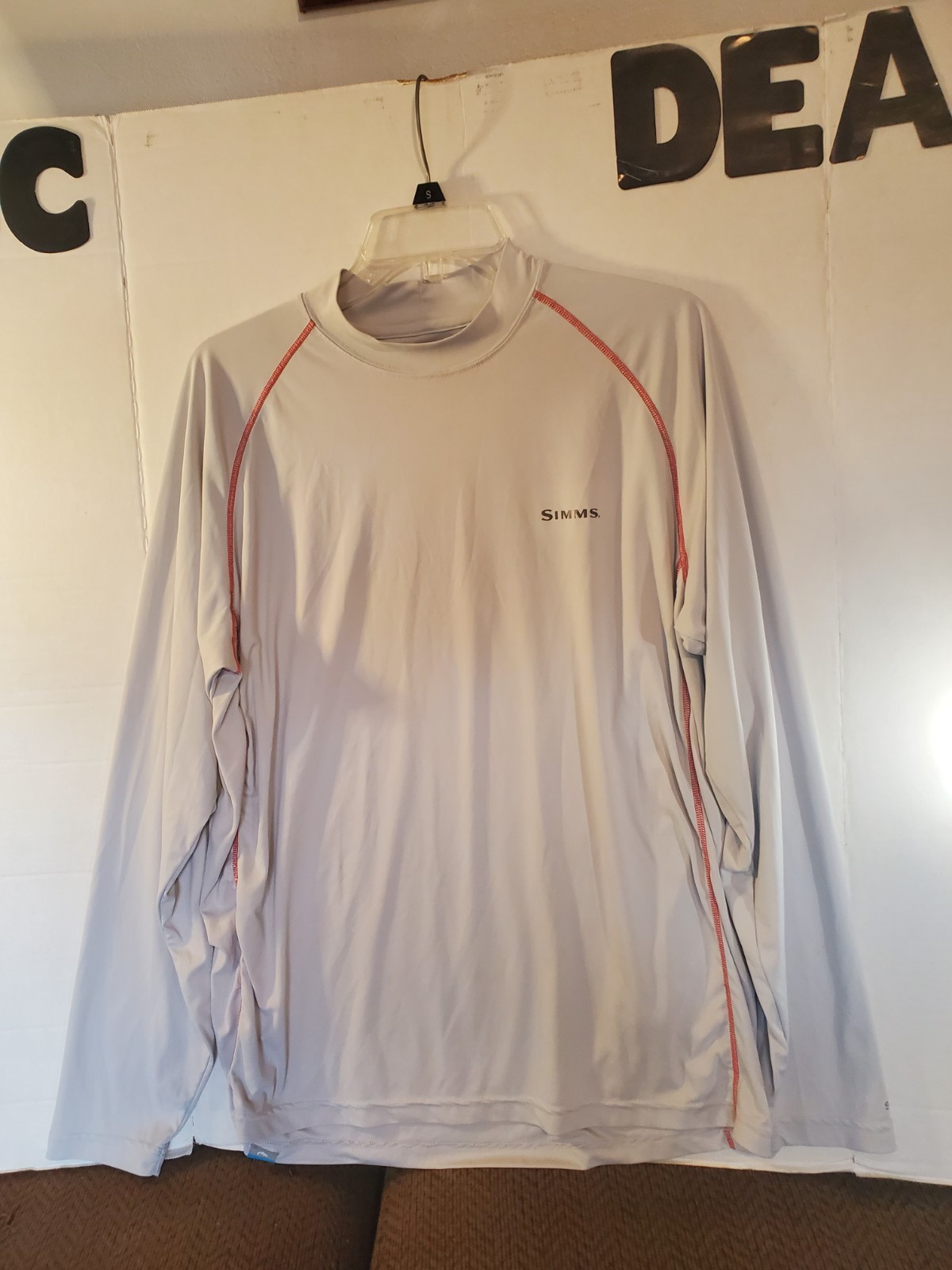 Simms Shirt Mens L Gray Solarflex UPF50 Long Sleeve Fishing Jersey Stretch gallery