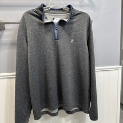 Izod Mens Golf Pullover Shirt Size XL Gray Outerwear Long Sleeve Quarter Zip