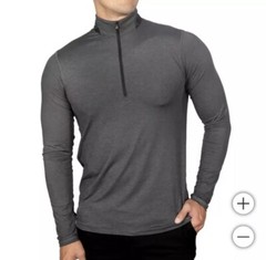 Greyson Mockneck Quarter Zip Wicking Slim Fit Men’s Large Shepherd Gray NEW!!