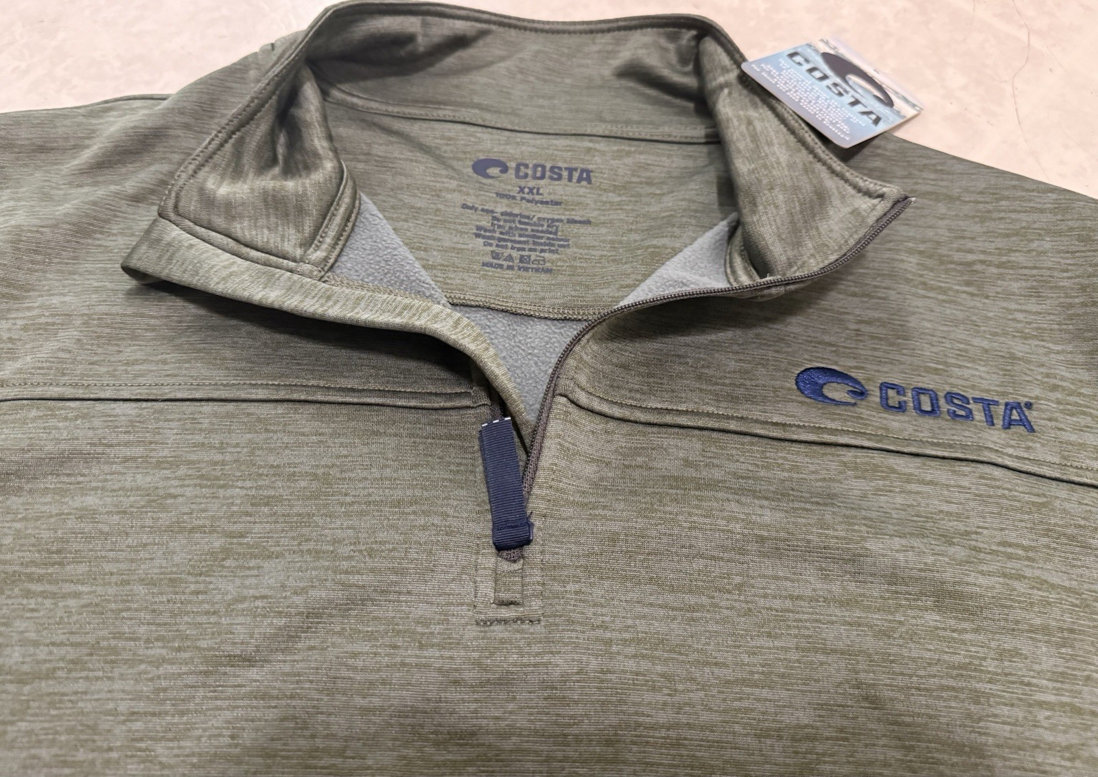 Costa 1/4 Zip Mock Neck Pullover Light Weight - Green - Mens XXL NWT gallery