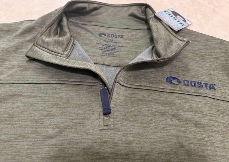 Costa 1/4 Zip Mock Neck Pullover Light Weight - Green - Mens XXL NWT gallery
