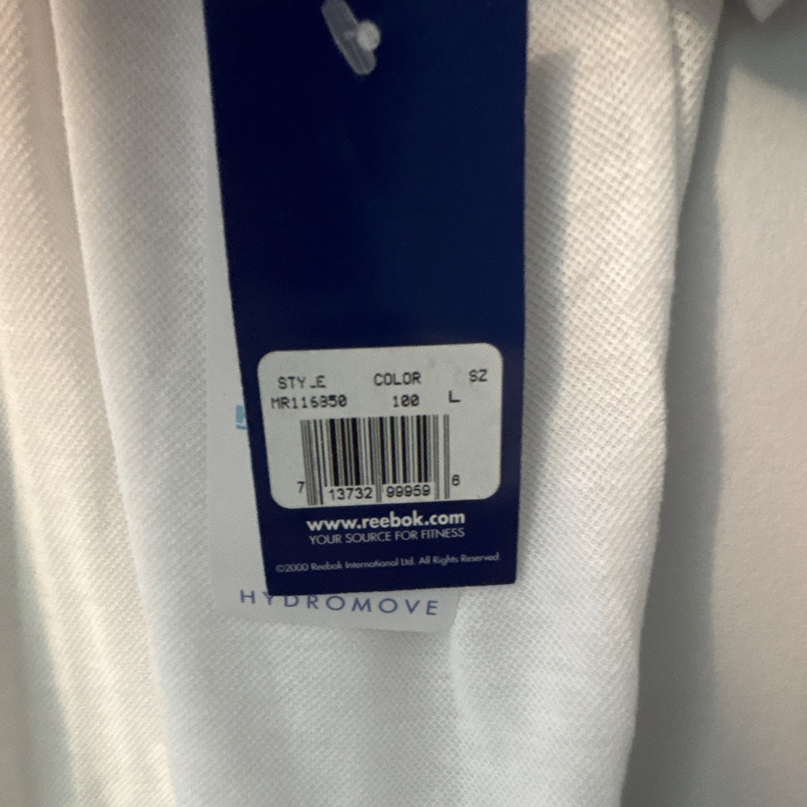 Reebok Hydromove Men's L White Short Sleeve Crew Neck Moisture Wicking Tee gallery