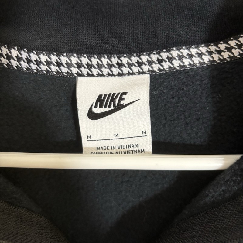 Nike Y2K Men’s M Pullover Quarter Zip Black Houndstooth Swish Logo White Tag gallery