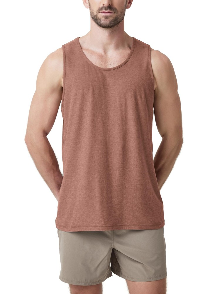 ODODOS Men's Performance Tank - odSTRATUM Tech Medium, Tamarind Heather