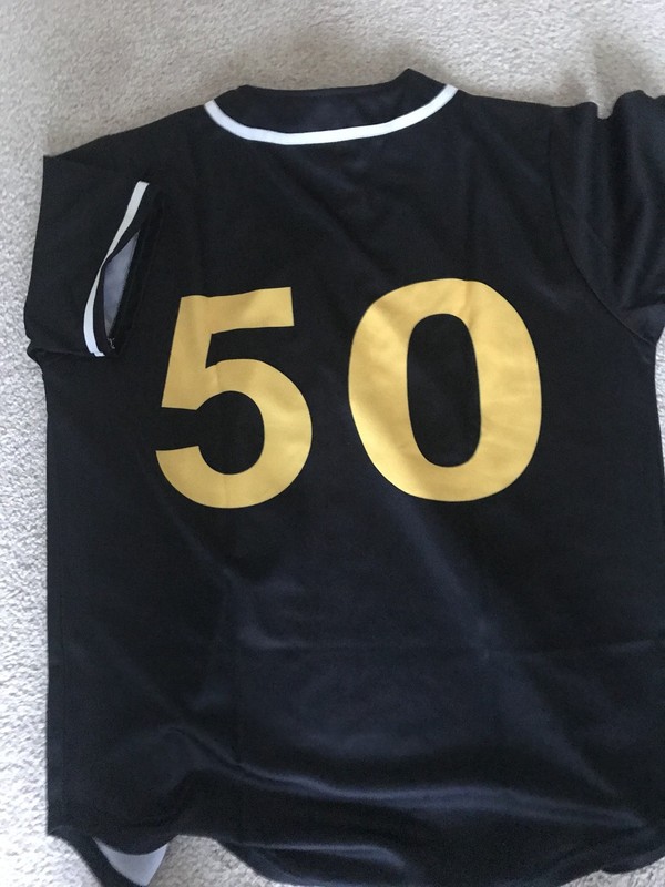 Baseball Jersey Black Yellow Size L gallery