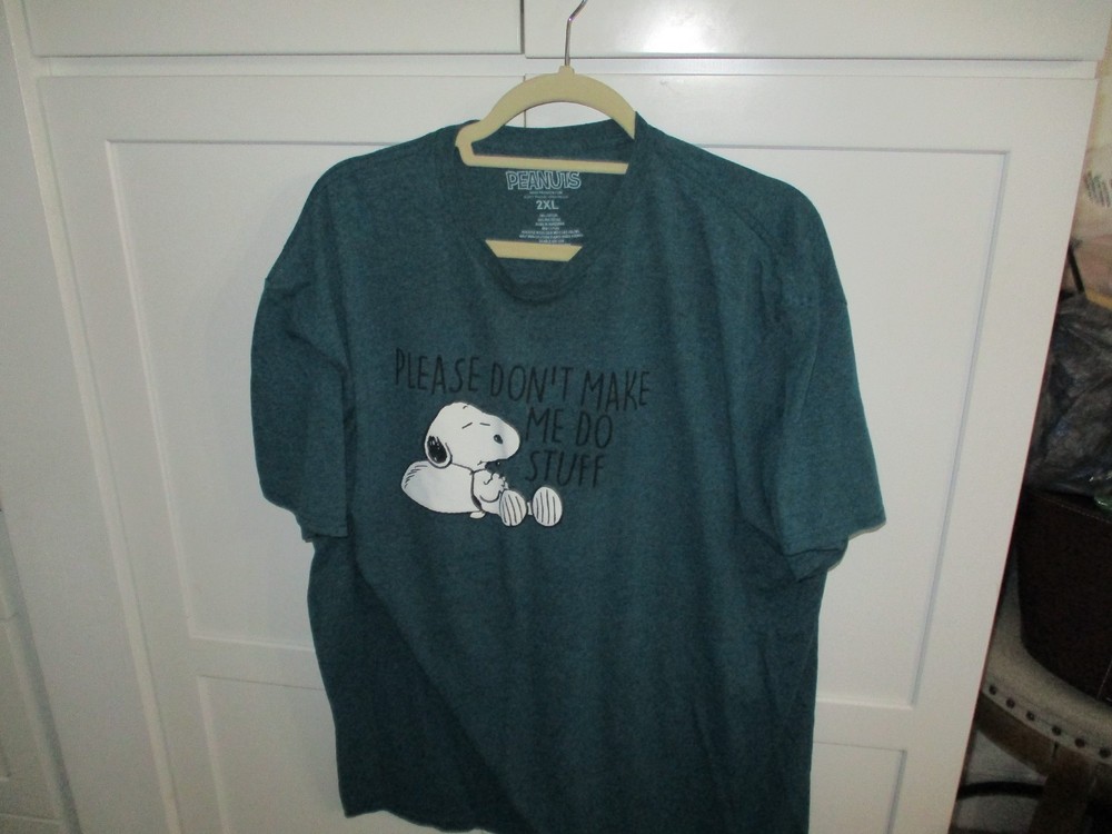2xl top shirt teal snoopy peanuts