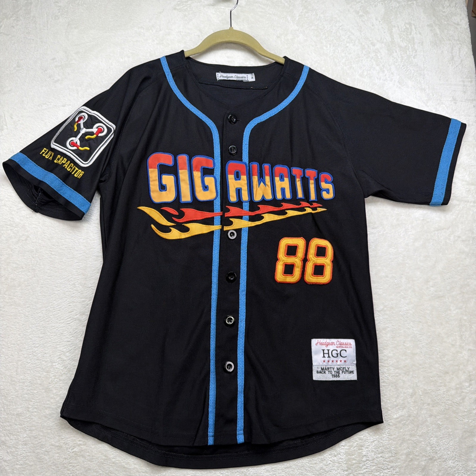Back To The Future McFly 88 Gig Awatts Baseball Jersey Mens M Headgear gallery
