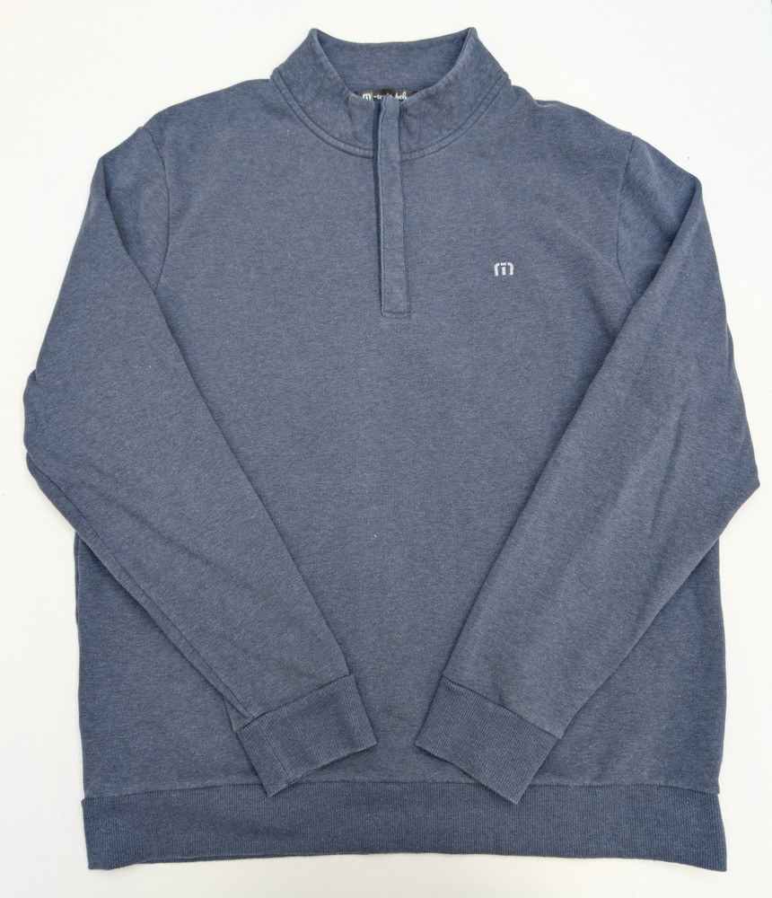 Travis Mathew Golf Cloud 2.0 1/4 Zip Jumper - Heather Blue - Size XL - RRP £109