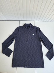 Under Armour Mens 1/2 Zip Pullover Charcoal Gray Fitted Long Sleve Stretch Sz M
