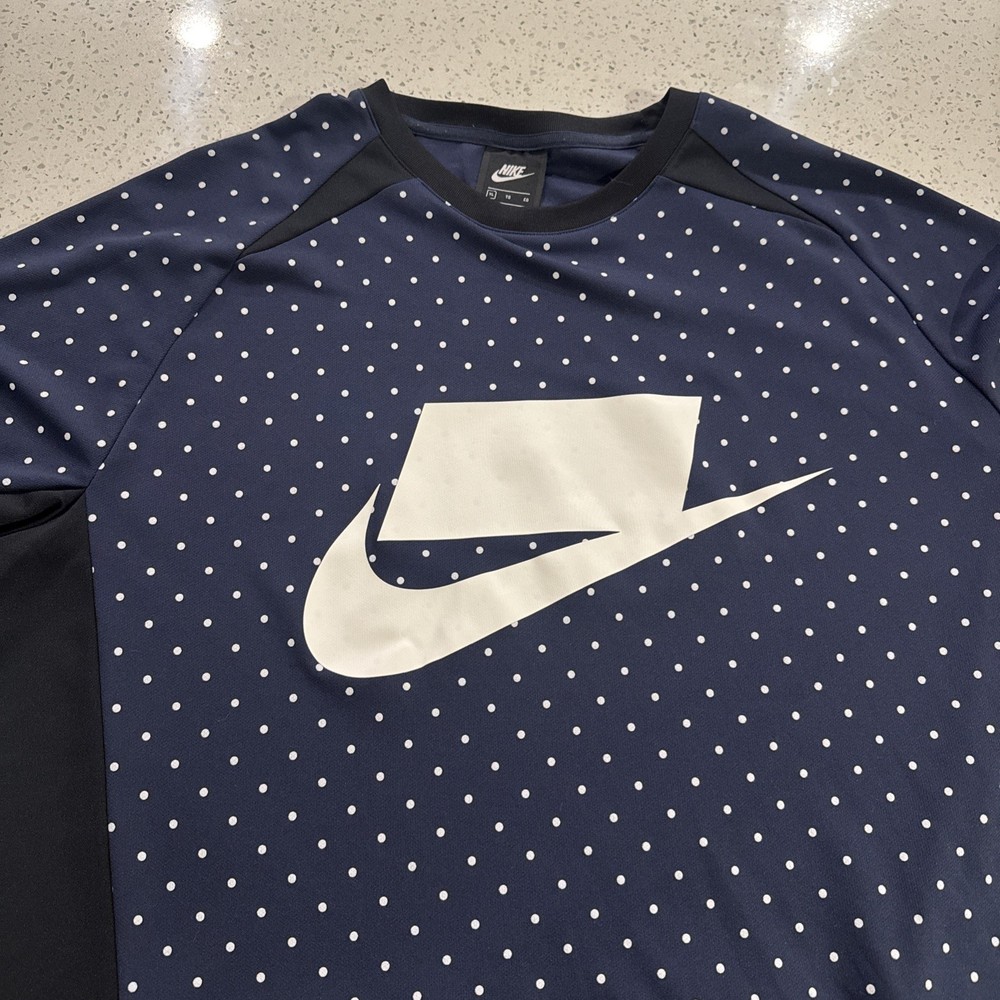 NSW LONG SLEEVE POLKA DOT Print Obsidian Blue KNIT TOP SIZE LARGE