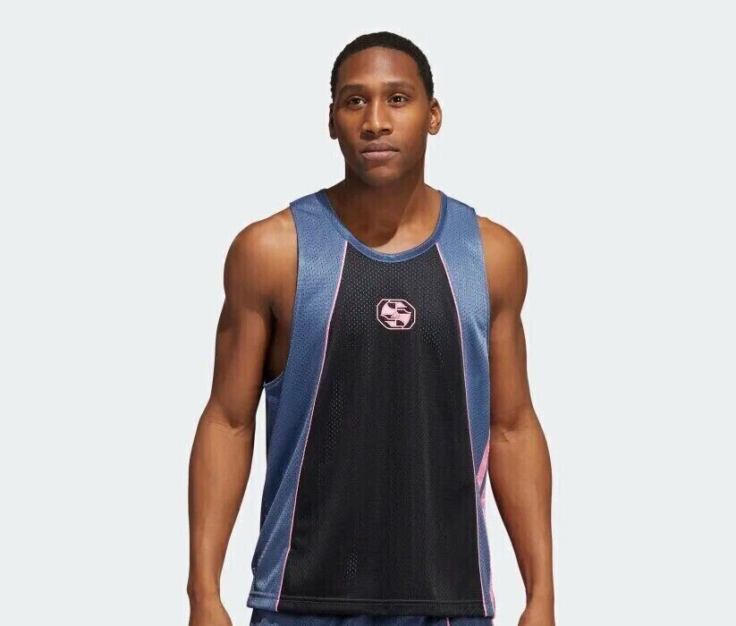 adidas Men's WORLDWIDE HOOPS CREATOR 365 TANK TOP HG2627 Black Blue Pink Sz Sm