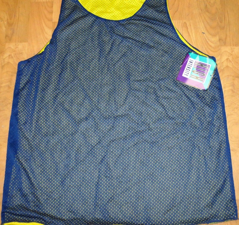 Men Tank Top Reversible Large 5 Pc 3 Color 100 % Nylon Royal/White Red/Navy gallery