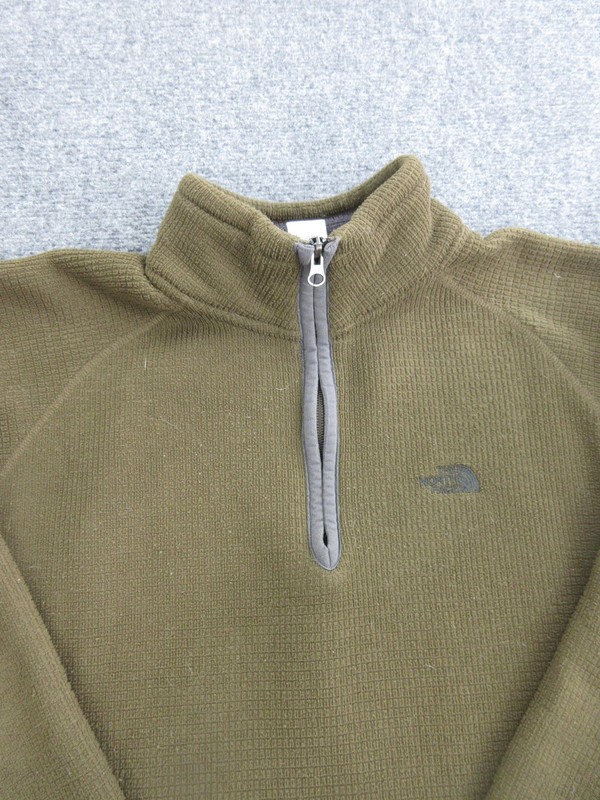 The North Face Pullover Mens Medium Green Fleece Quarter Zip Long Sleeve Hiking gallery