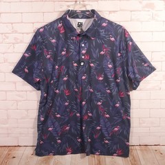 Greater Half Golf Polo Shirt Mens XL Flamingo Floral Athletic Performance