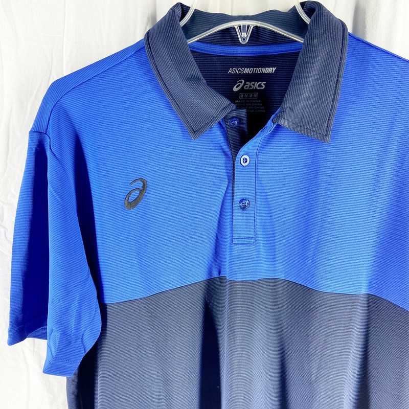 ASICS Mens State Polo Button Up Blue Dark Blue Golf Tennis 50+ UPF S, M, XXXL gallery