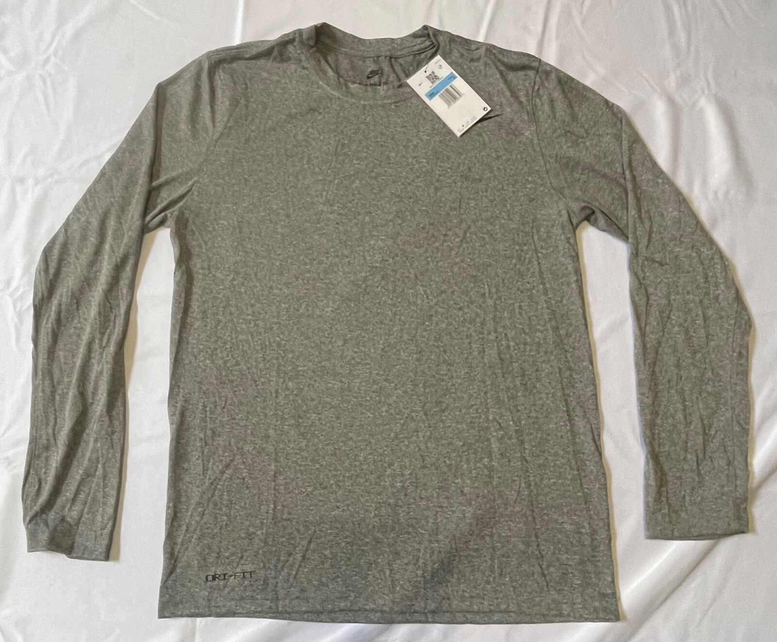 Nike Men's Legend Dri-Fit Long Sleeve T-Shirt, 727980-091 Grey/Black, MEDIUM gallery