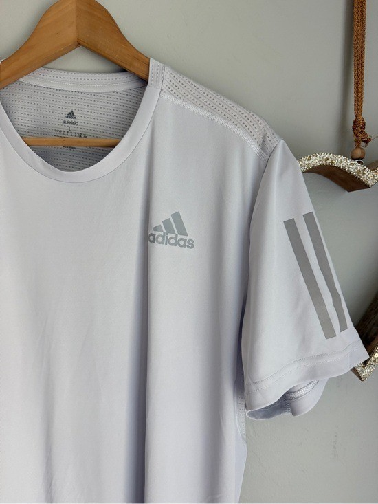Adidas Own The Run Tee Mens Large Dash Grey Reflective Aeroready Shirt Sz Large gallery