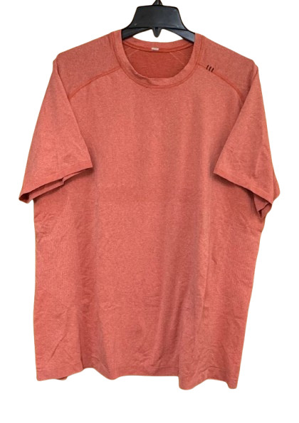 Lululemon Mens Metal Vent Tech T-Shirt XXL Heathered Orange Athletic Gym gallery