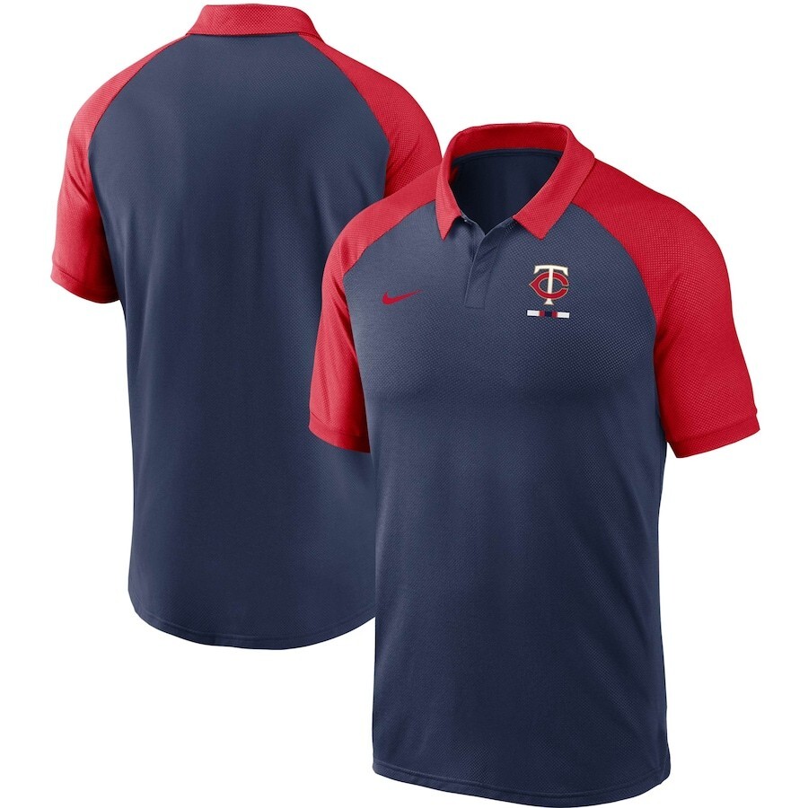 NIKE Men's Minnesota Twins Legacy Tri-Blend Raglan MLB Baseball Polo NWT LARGE