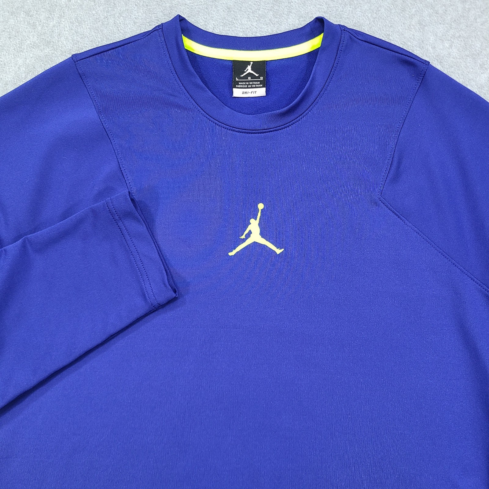 Nike Jordan Jumpman Flight Performance Basketball Shirt Men Large LS Royal Blue gallery
