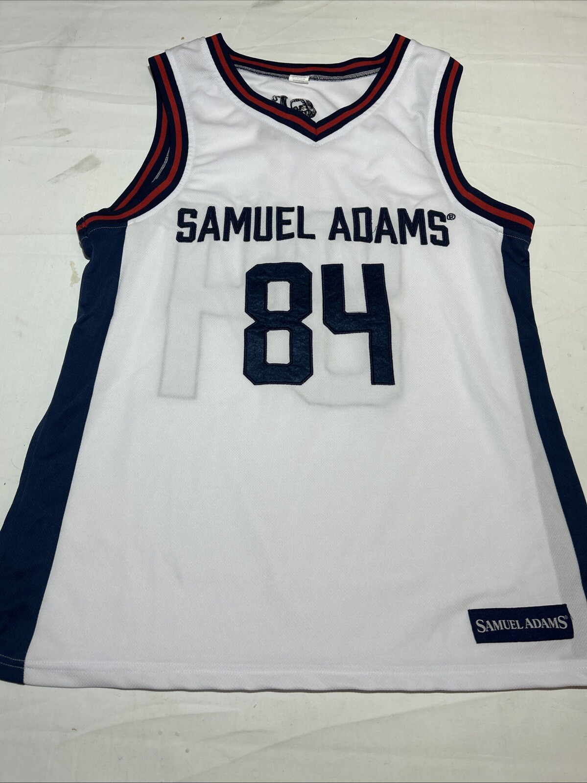 Samuel Adams Jersey Fits Medium Tagged Lg Beer Basketball #84 Embroidered Stitch gallery