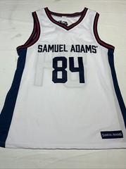 Samuel Adams Jersey Fits Medium Tagged Lg Beer Basketball #84 Embroidered Stitch