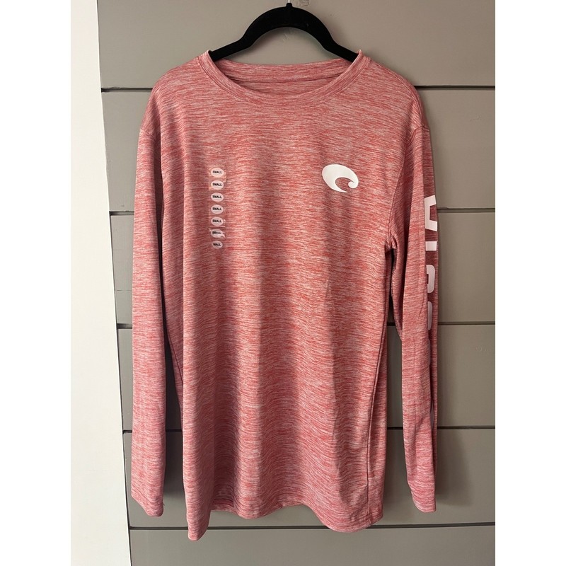 Costa Del Mar Red Heathered UPF 50 LongSleeve Technical Crew Performance Shirt S gallery