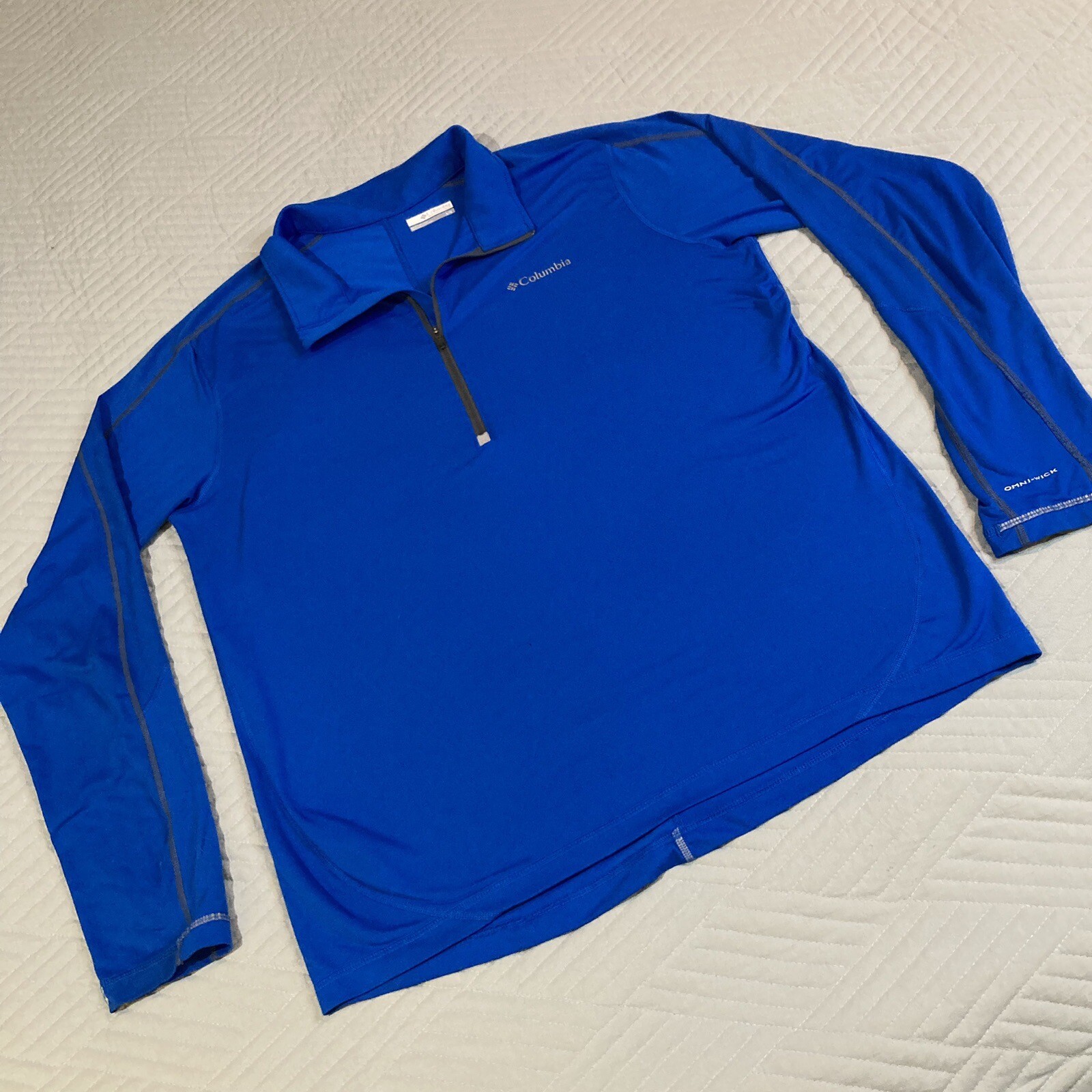 Columbia Golf Omni Wick Quarter Zip Pullover Large Blue Sun Upf Base Layer gallery