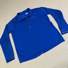 Columbia Golf Omni Wick Quarter Zip Pullover Large Blue Sun Upf Base Layer