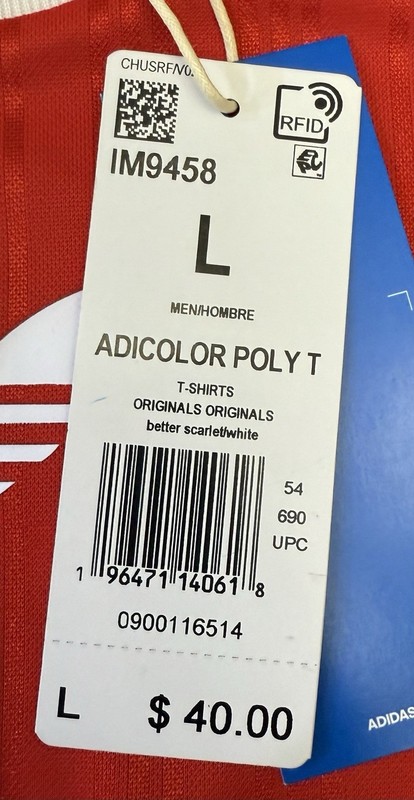 Adidas Originals Men's Adicolor Trefoil Poly Shirt Jersey Sz L Better Scarlet gallery