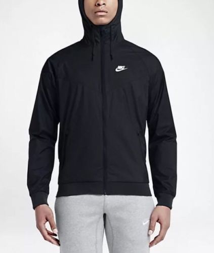 Nike MEN'S Sportswear Windrunner Black White Running Jacket SIZE 2XL BRAND NEW gallery