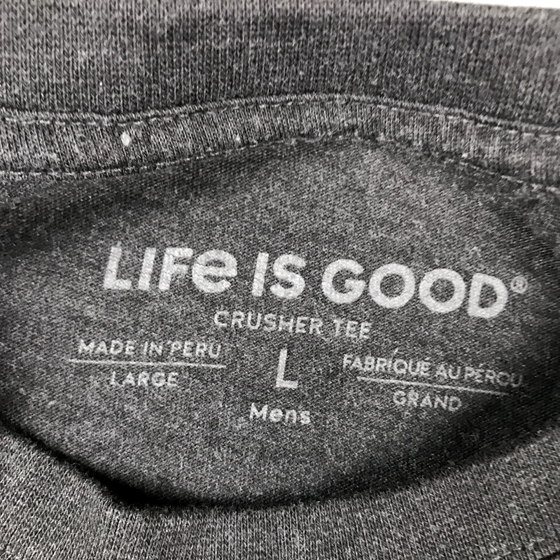 Life Is Good Shirt Mens Large Black Crew Neck Long Sleeves Pullover Crusher Tee gallery