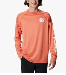NEW Columbia Men’s CLG Terminal Tackle Long Sleeve Shirt, Orange, 2X Tall,UPF50