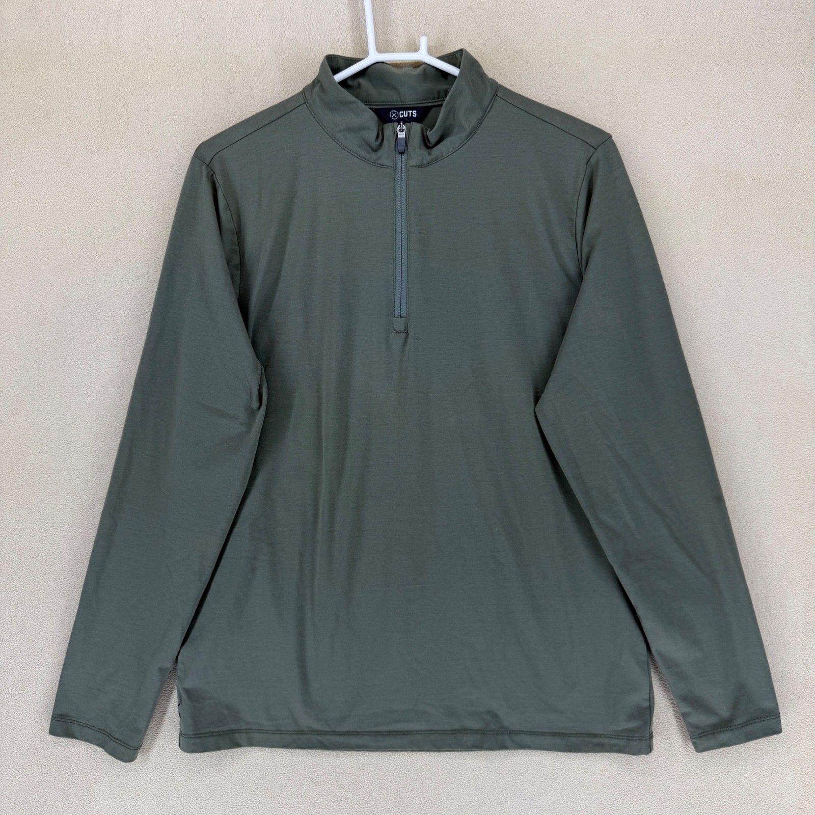 Cuts Clothing PYCA PRO Quarter Zip Long Sleeve Pullover Top Men's Size L Green gallery