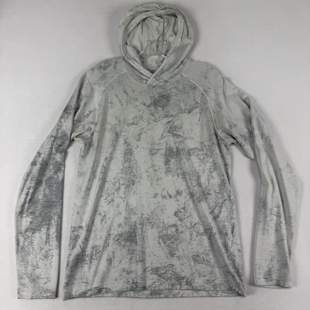 Lululemon Fast Free Hoodie Mens Large Vapor Gray Running Shirt Reflective Gym