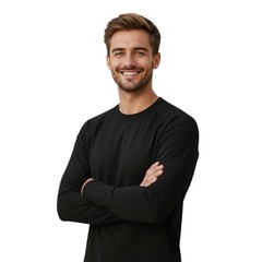 Poly-Spandex Raglan Long Sleeve Athletic T- Shirt Men L(C42)/Black/Micro-fiber