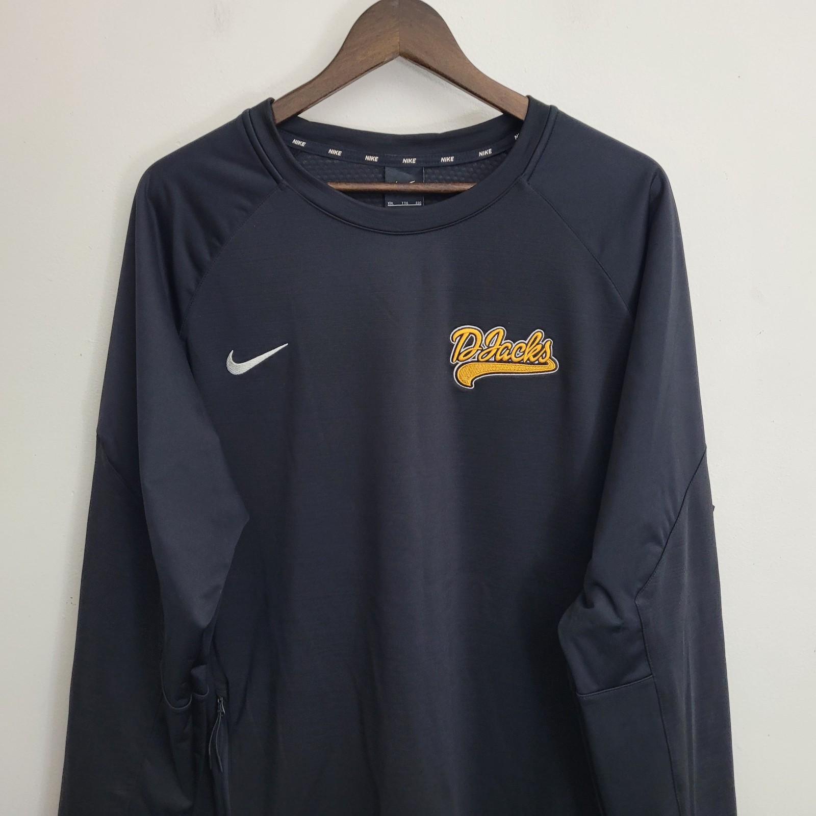 Nike Mens Hybrid Baseball Pullover XXL Black Crew Long Sleeve ThermaFit DJacks gallery