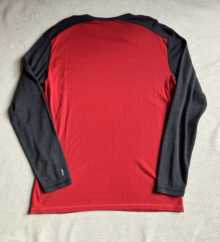 Smartwool Thermal Merino Base Layer 250 Colorblock Crew Shirt Mens XL Red Black gallery
