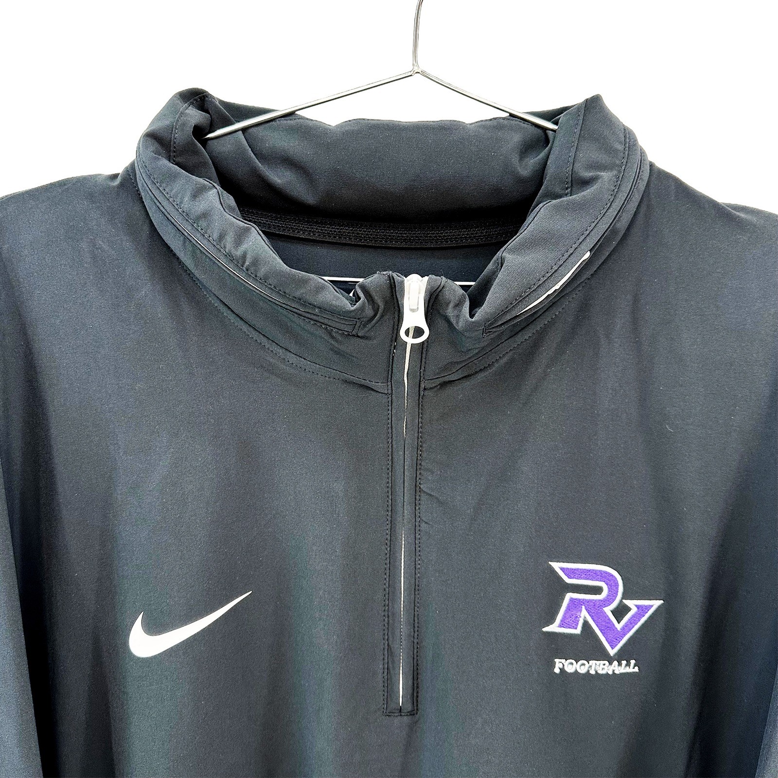 NIKE Zip Away Hood 1/4 Zip Performance Long Sleeve Pullover • XXL • black gallery